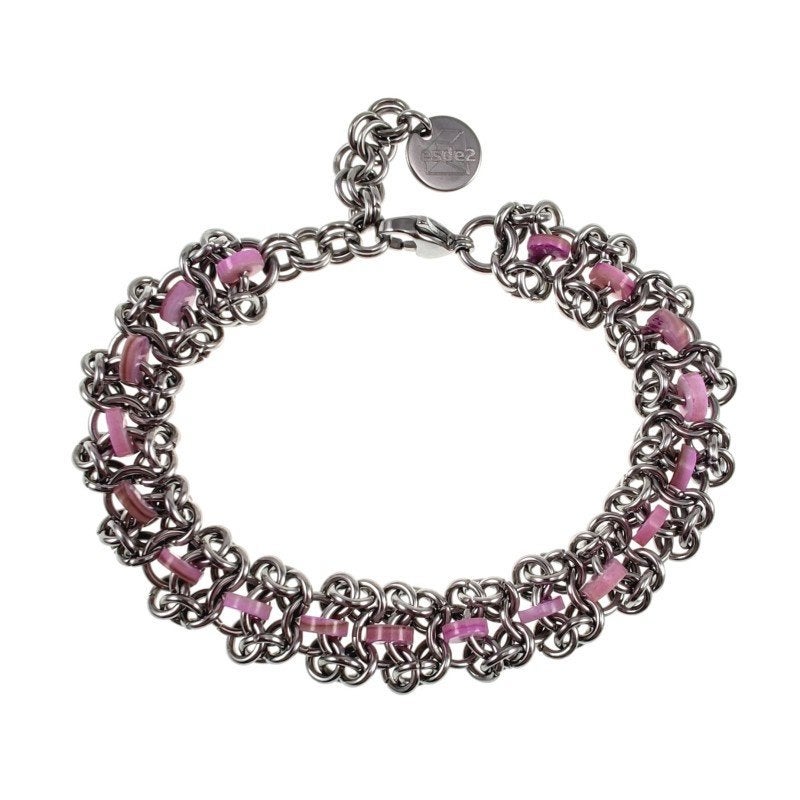 Unisex Europese Weeftechniek RVS Armband Lichtpaars Schelp, Staal, Birgitta-Gracht 33, 6465 EL Kerkrade, Nederland, Verzenden