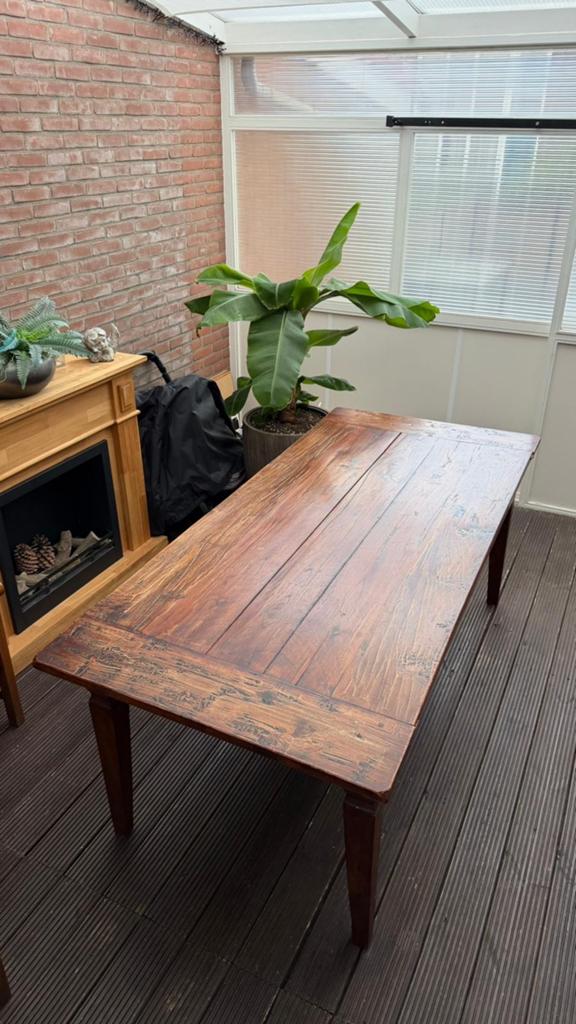 Robuuste houten eettafel met lades, Ophalen