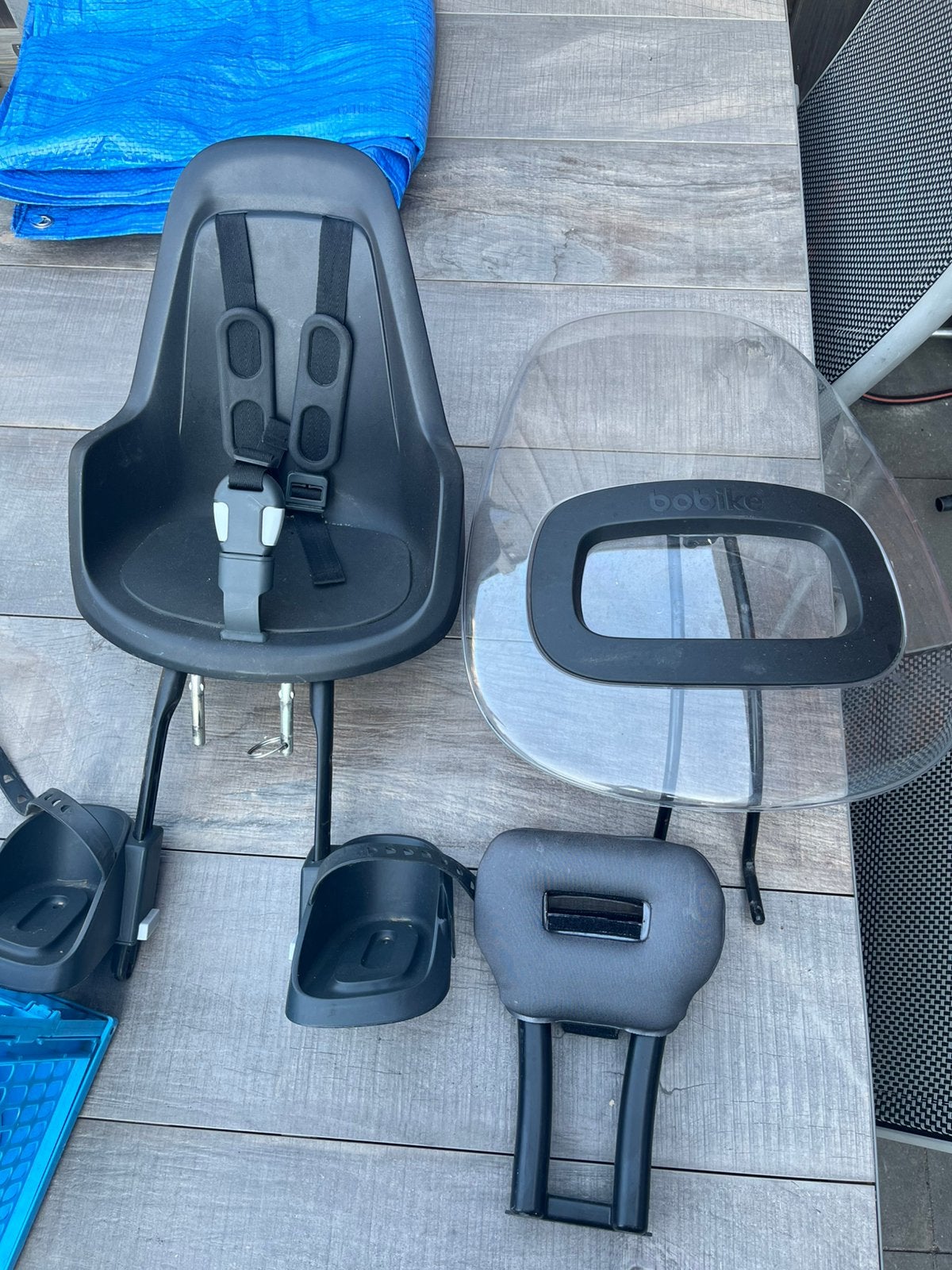 Bobike fietsstoeltje met windscherm, Fietsen en Brommers, Fietsaccessoires | Fietsstoeltjes, Ophalen, Voorzitje, 0 t/m 13 kg, Gebruikt