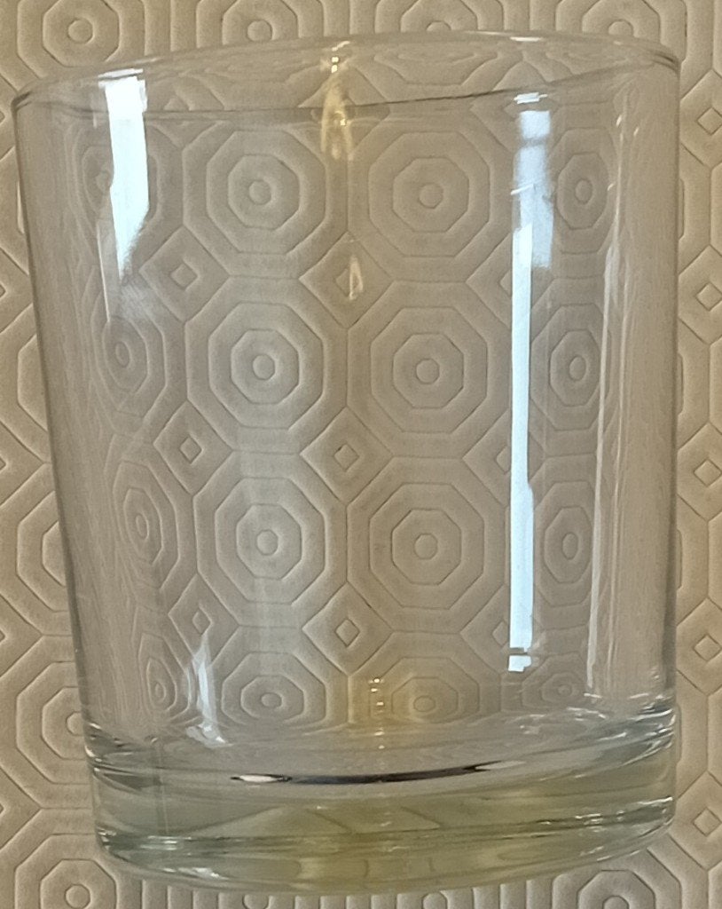 Te Koop: Een rond glazen vaasje. , Gebruikt, Overige kleuren, Ophalen of Verzenden, Glas