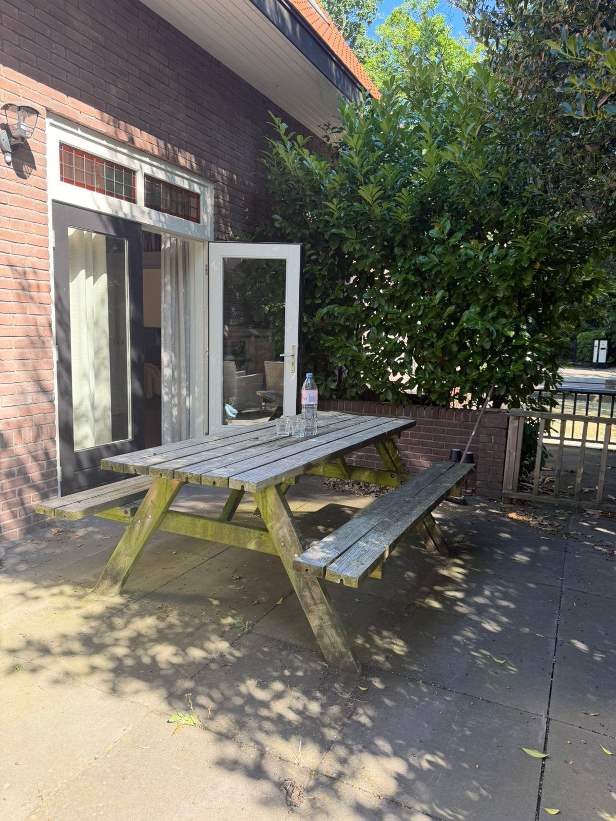 Picknicktafel hout, Tuin en Terras, Picknicktafels, Ophalen, Gebruikt, Rechthoekig, Hout