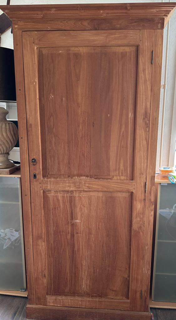 Teak houten computer kast, Ophalen, Gebruikt, 70 tot 120 cm, Teakhout