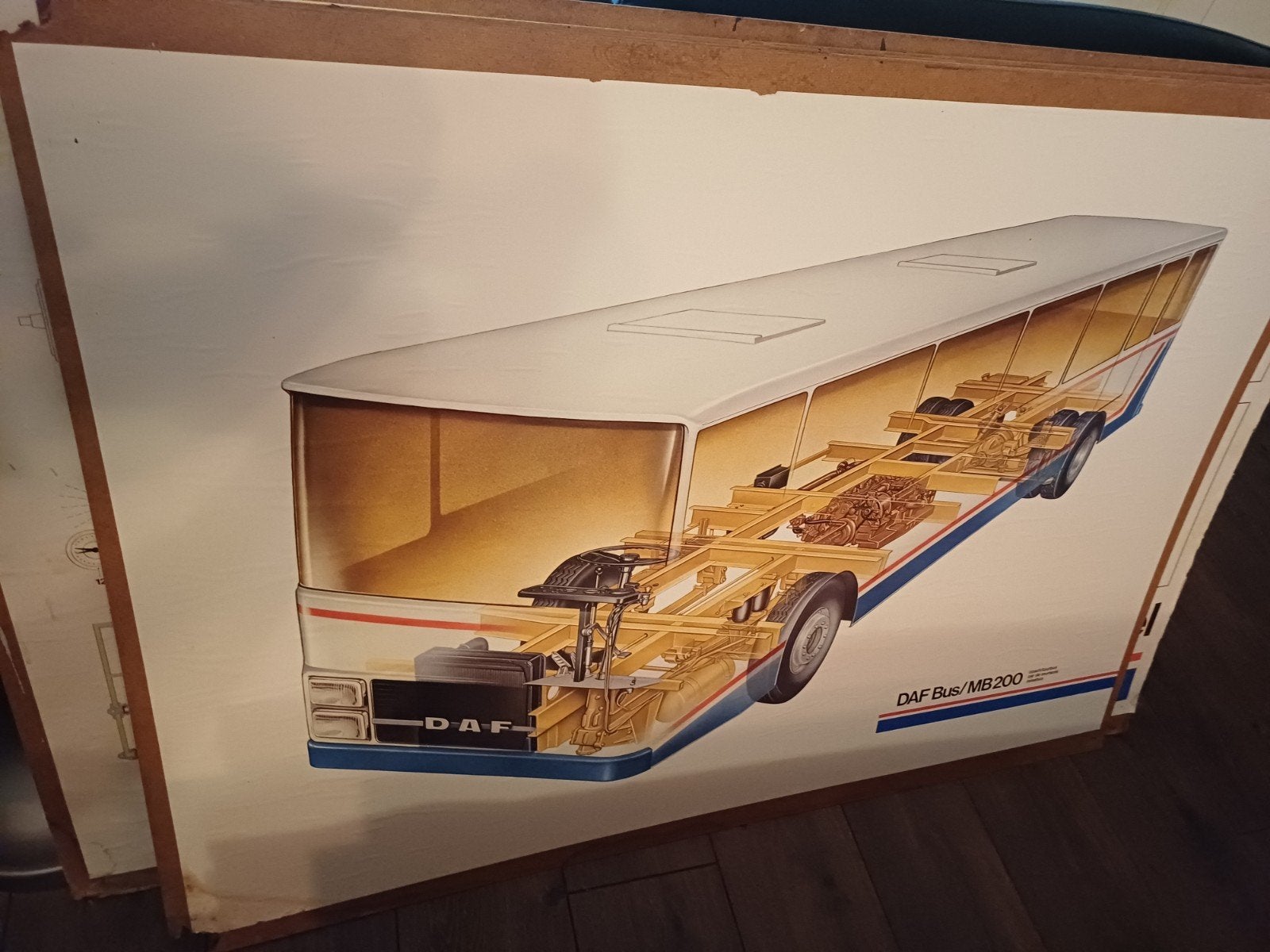 DAF Bus/MB200 Chassis Tekening - Vintage Bus Poster, Ophalen, Gelezen, Overige merken, DAF