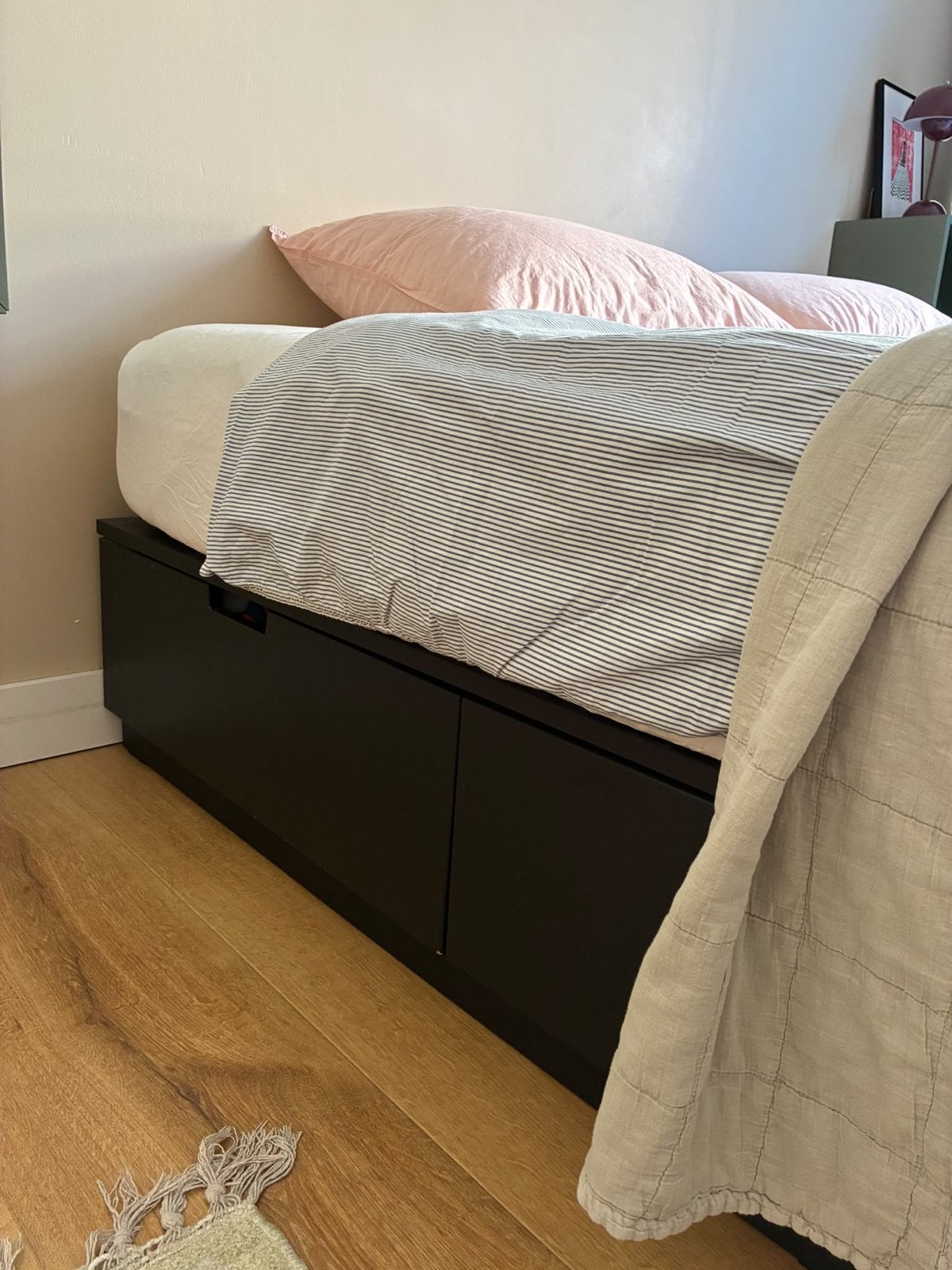 IKEA NORDLI Bedframe met 6 lades - Zwart (Zeldzaam!), Ophalen, Zo goed als nieuw, Zwart