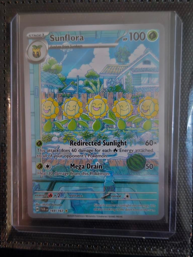 Pokemon Sunflora 169/167 Twilight Masquerade, Ophalen of Verzenden, Zo goed als nieuw, Losse kaart, Foil