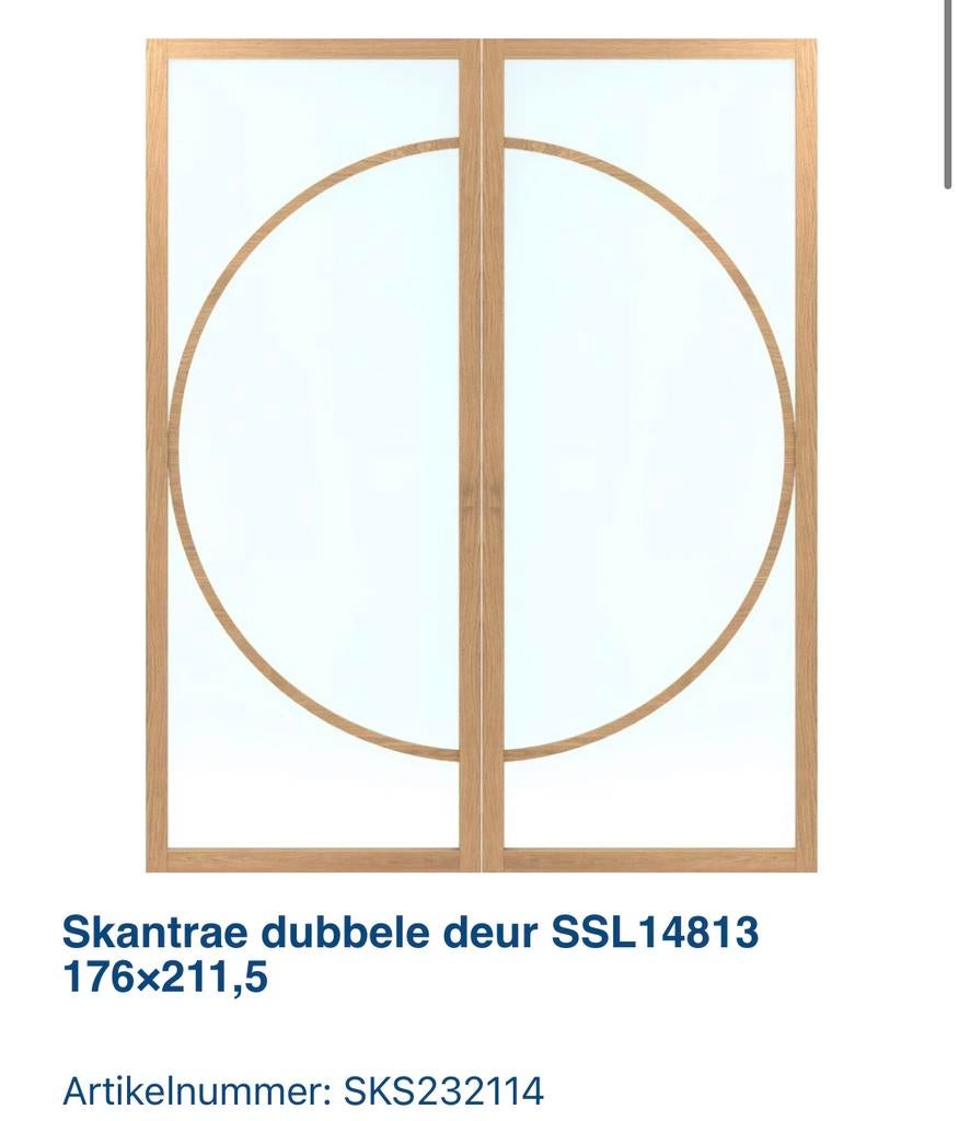 Stijlvolle Dubbele Deuren - Diverse Ontwerpen, Ophalen, 120 cm of meer, Binnendeur, Nieuw