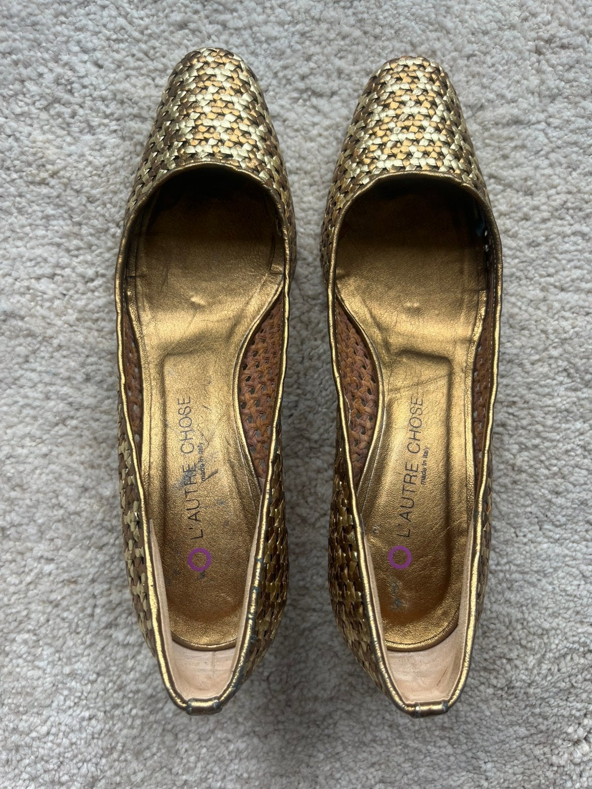 Vintage gouden hakken – maat 38 – Italië, Ophalen of Verzenden, Goud