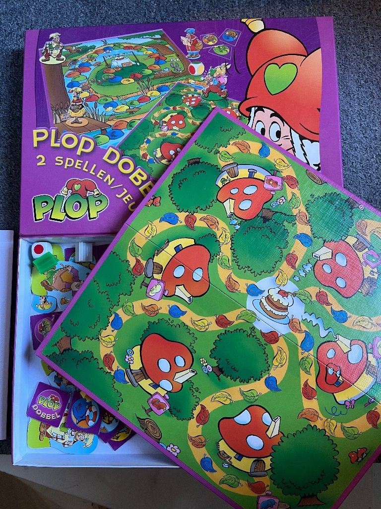 Kabouter Plop spel (2 in 1 doos), Een of twee spelers, Ophalen of Verzenden, Zo goed als nieuw
