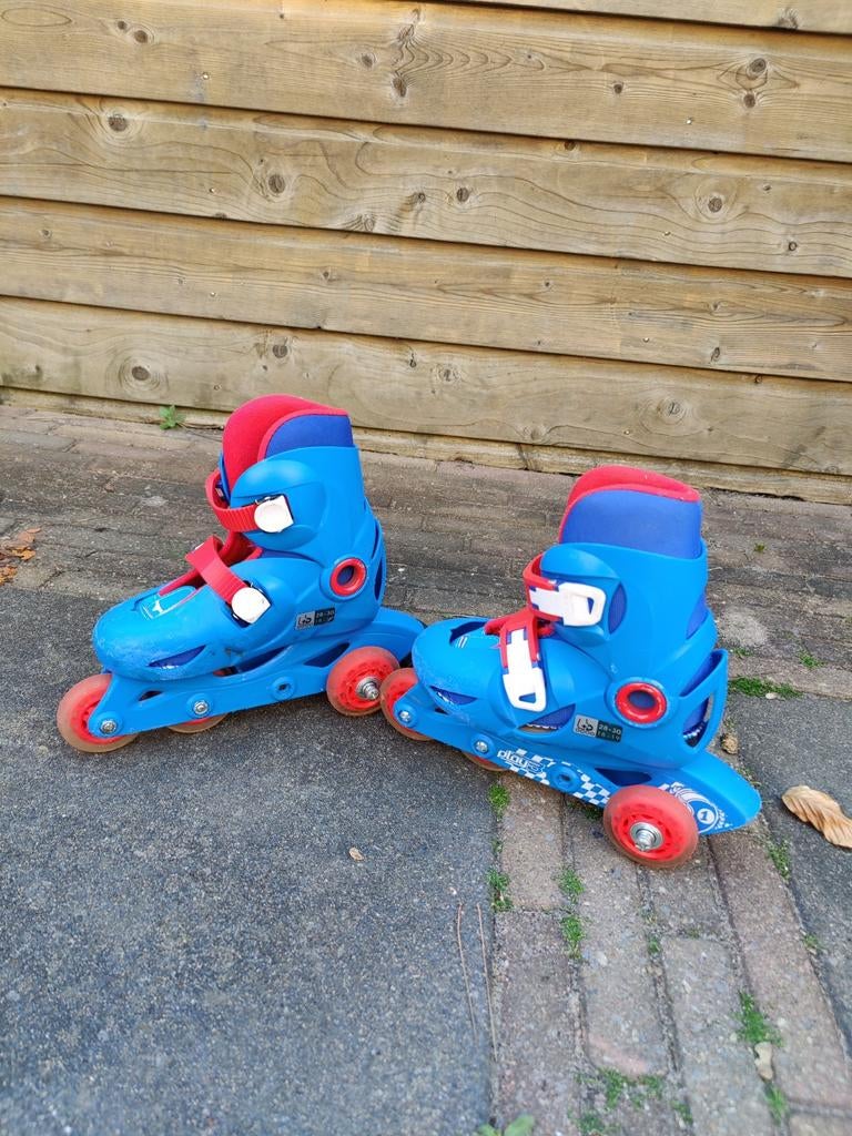 Verstelbare skeelers voor kinderen - Blauw/Rood, Sport en Fitness, Skeelers, Ophalen of Verzenden, Gebruikt, Kinderen