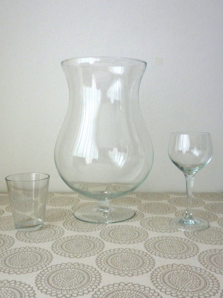Grote glazen bokaal voor deco / H 32cm, Ophalen, 32 cm, Transparant, Geschikt voor droogbloemen
