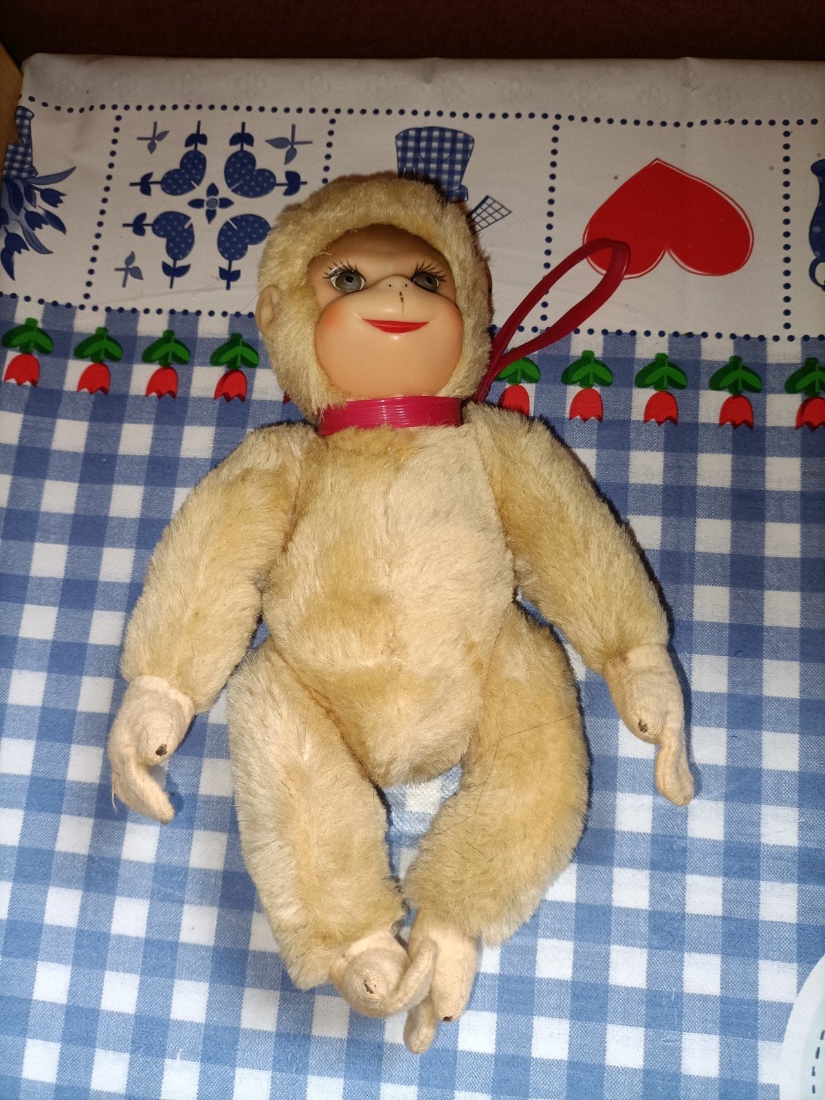 Vintage Schuco apenpop knuffel uit 1960 monhair 24 cm, Ophalen of Verzenden, Zo goed als nieuw