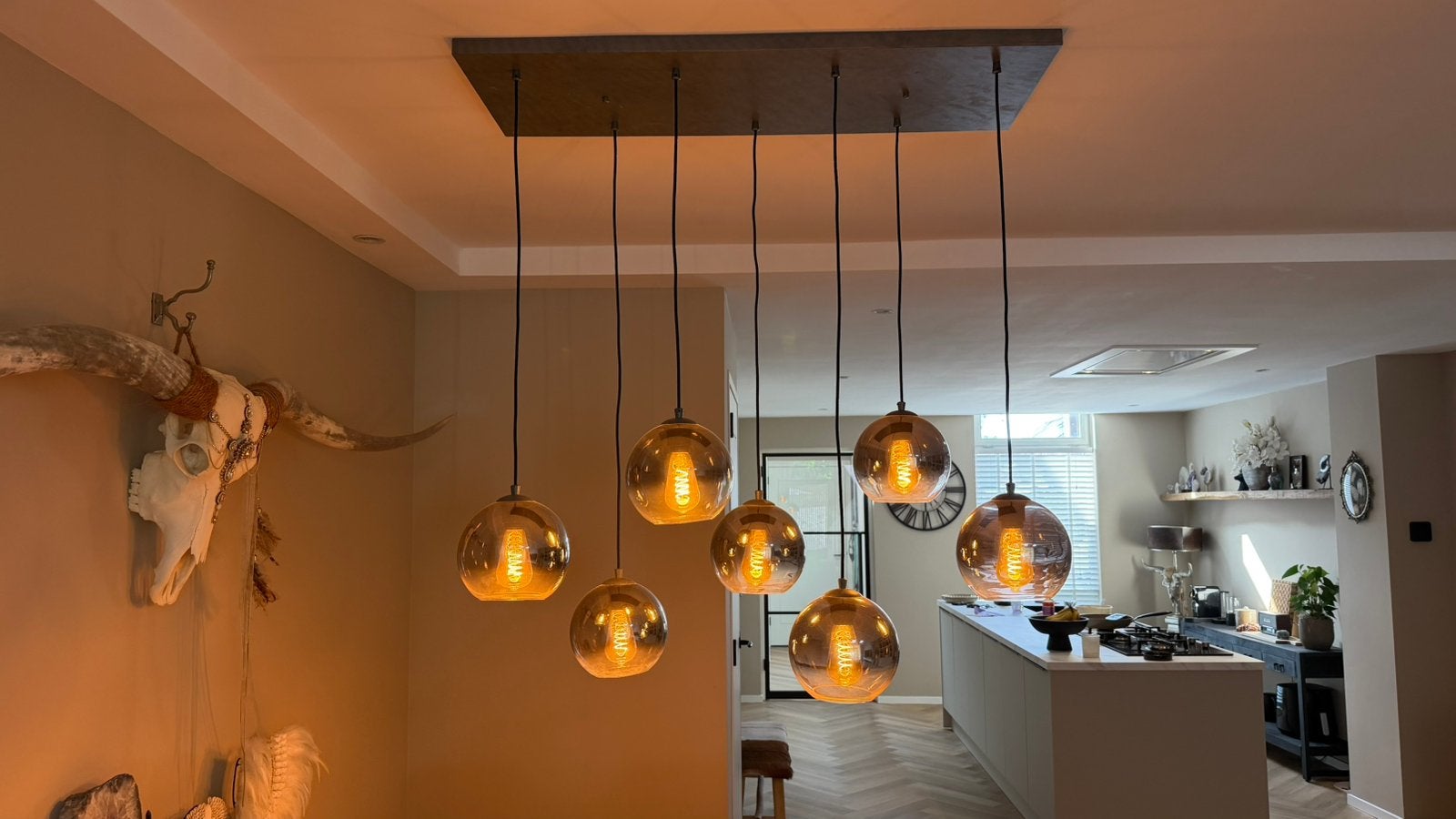 Hanglamp Bubble Shaded 7-lichts, Ophalen, Zo goed als nieuw, Minder dan 50 cm