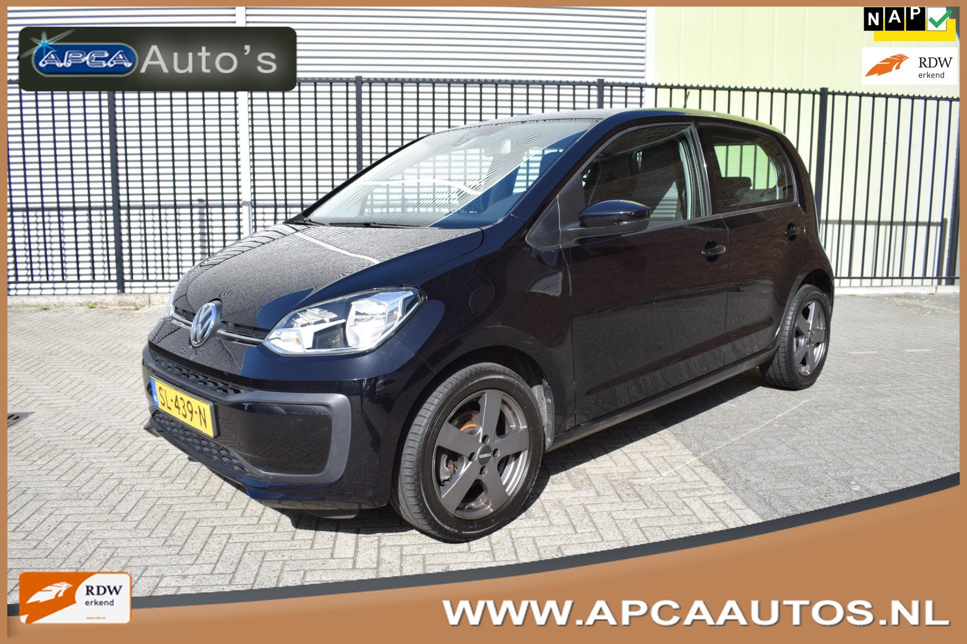 Volkswagen Up! 1.0 BMT move up! 12 mnd GARANTIE Carplay Airc, Auto's, Voorwielaandrijving, Dealer onderhouden, Gebruikt, Zwart