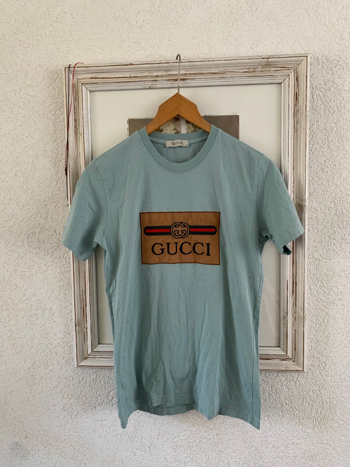 Gucci T-shirt met logo - Maat S origineel, Ophalen of Verzenden, Zo goed als nieuw, Groen