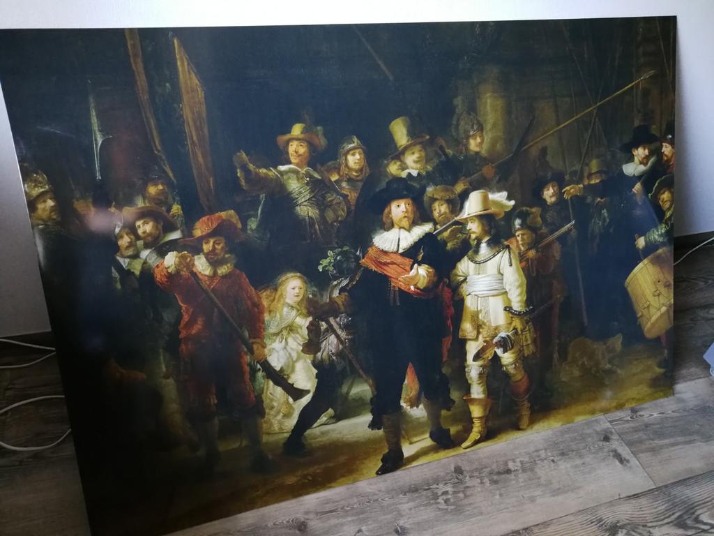 De Nachtwacht print op aluminium, Antiek en Kunst, Ophalen of Verzenden