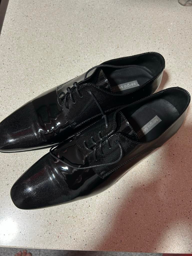 Sergio Serrano Nette Schoenen - Zwart Lakleer, Kleding | Heren, Schoenen, Zwart, Ophalen of Verzenden, Zo goed als nieuw, Veterschoenen