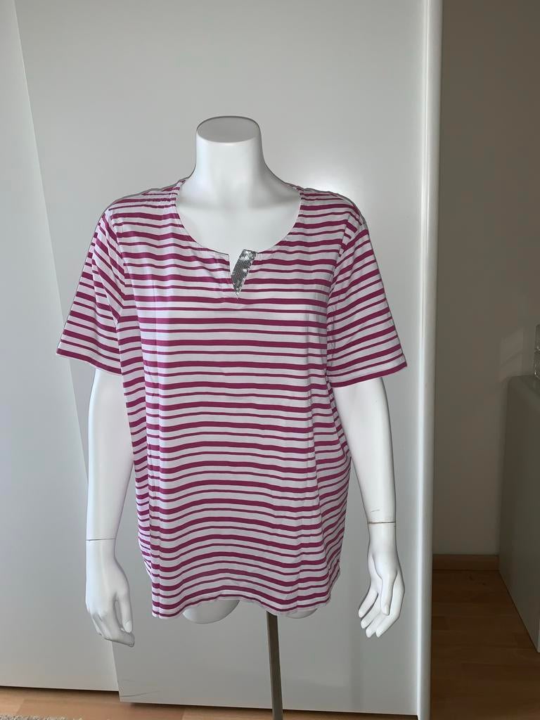 Gestreept Gerry Weber t-shirt maat 48, Ophalen of Verzenden, Zo goed als nieuw, Overige kleuren, Shirt of Top