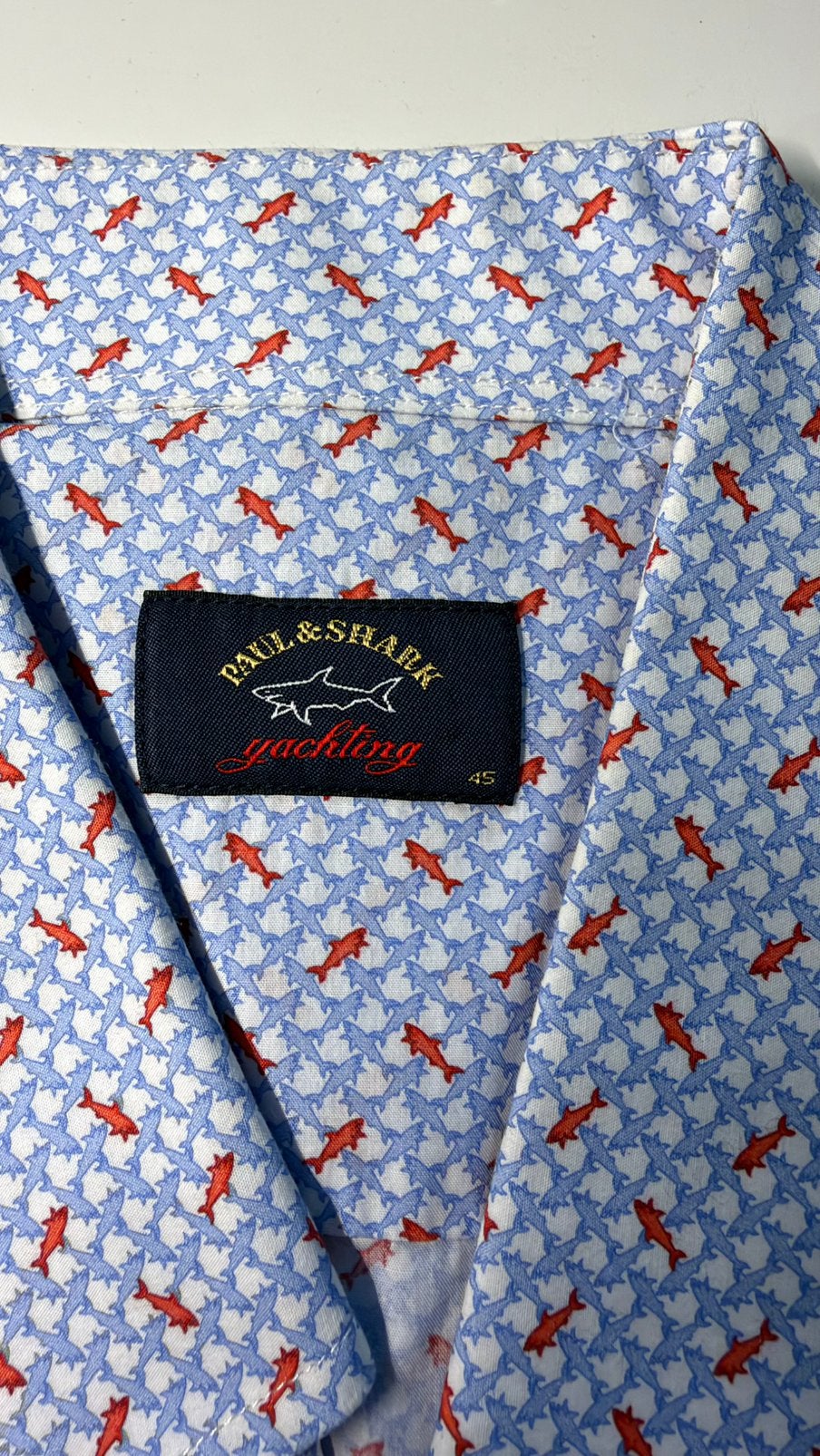 Overhemd korte mouw Paul&Shark mt 45, Kleding | Heren, Ophalen of Verzenden, Zo goed als nieuw, Blauw, Overige halswijdtes