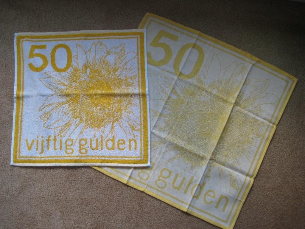 Nieuw: handdoek + theedoek met opdruk: 50  gulden., Ophalen of Verzenden