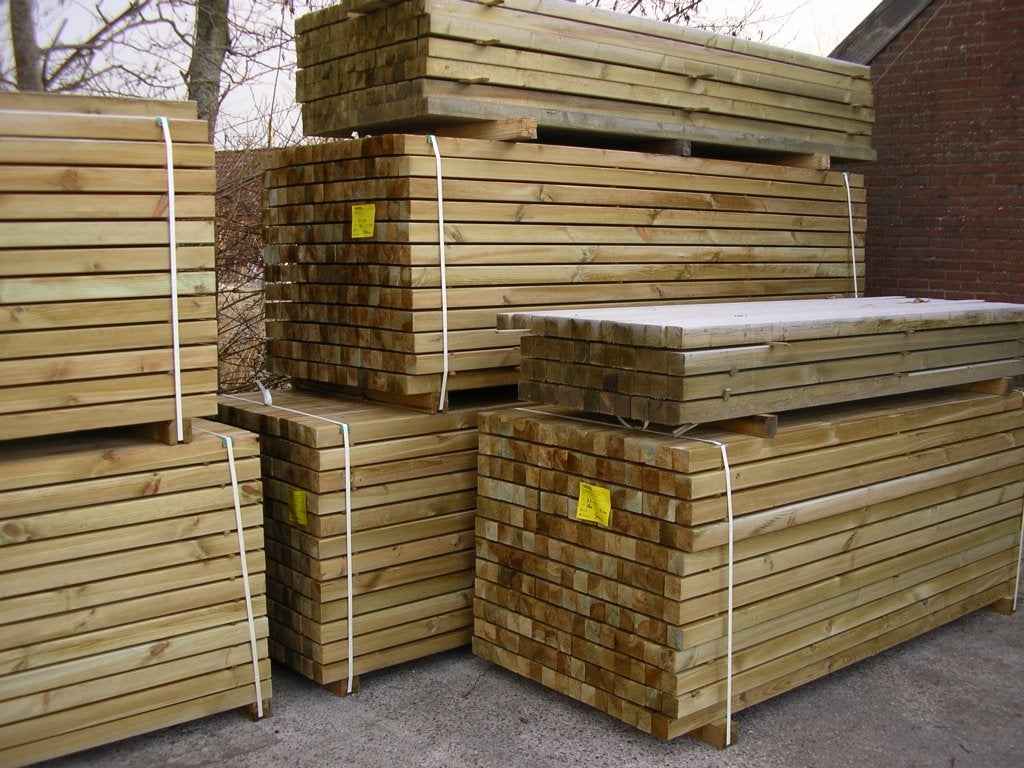 TUINHOUT Oa: Douglas, geimpregneerd en Hardhout, Planken, Nieuw, Ophalen of Verzenden, Hardhout