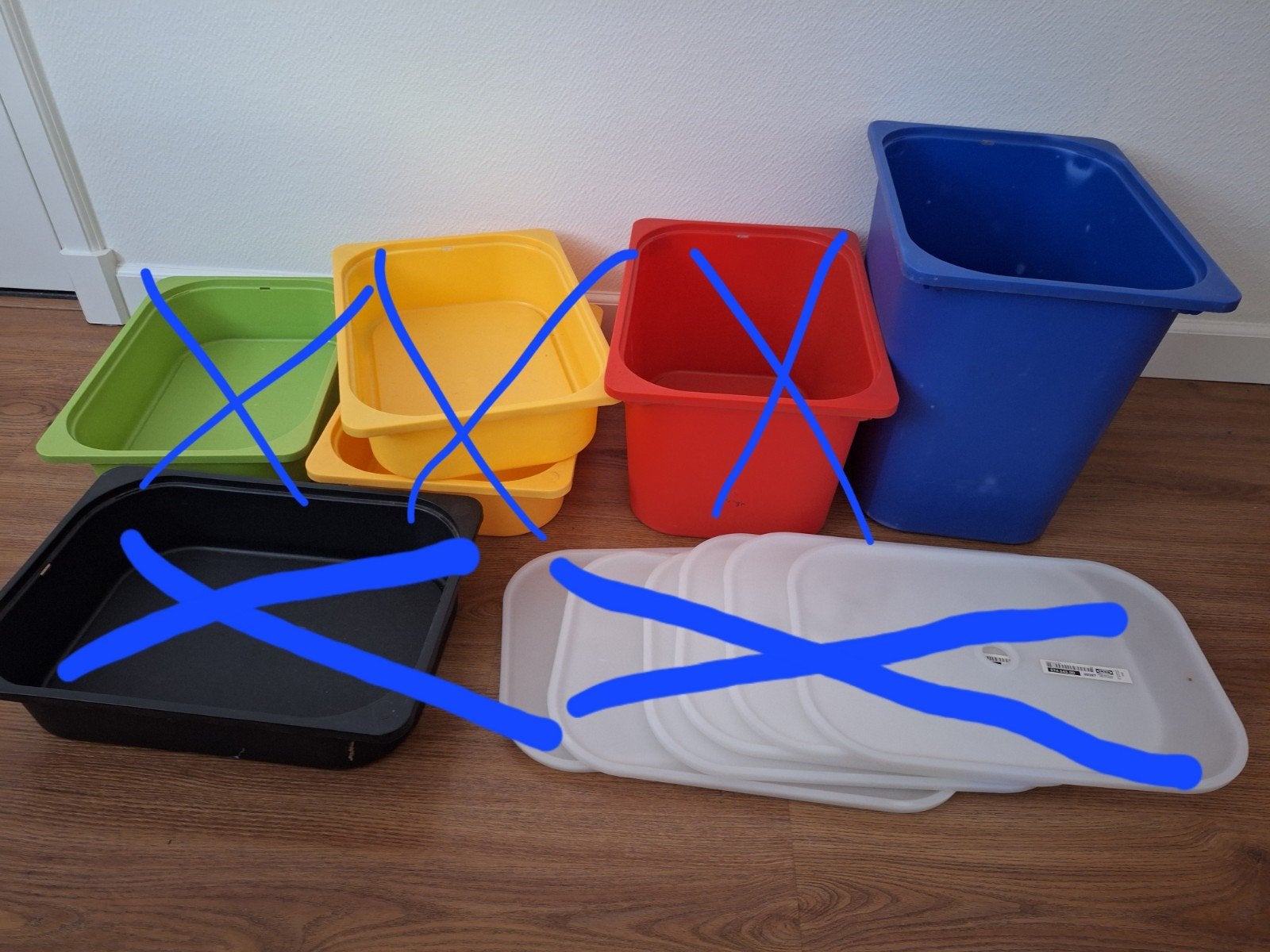 hoge blauwe Ikea trofast bak, Minder dan 35 cm, Minder dan 50 cm, Ophalen of Verzenden, Minder dan 40 cm