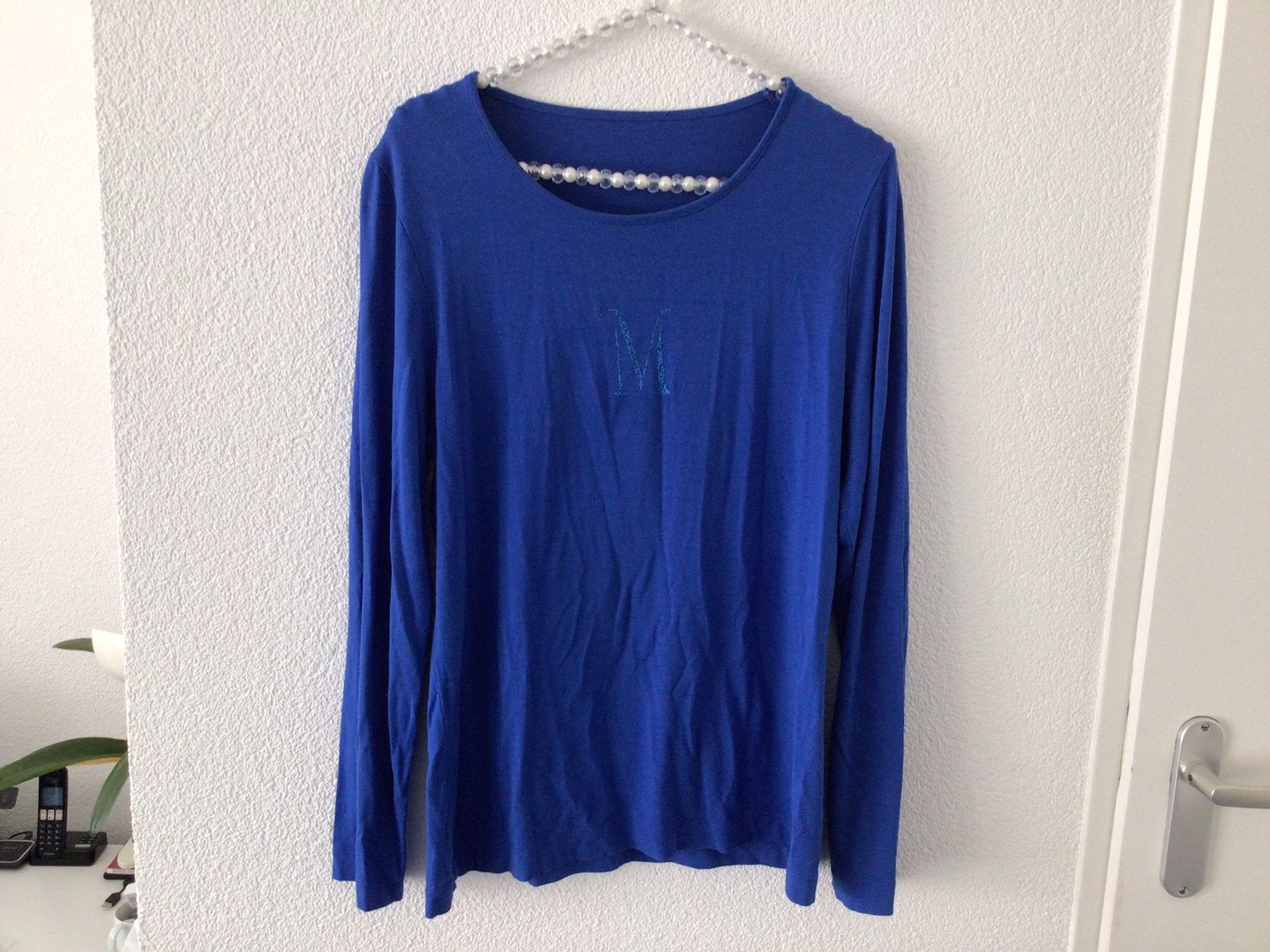 Kobaltblauwe longsleeve met glitter - maat M, Kleding | Dames, T-shirts, Blauw, Maat 42/44 (L), Ophalen of Verzenden, Zo goed als nieuw