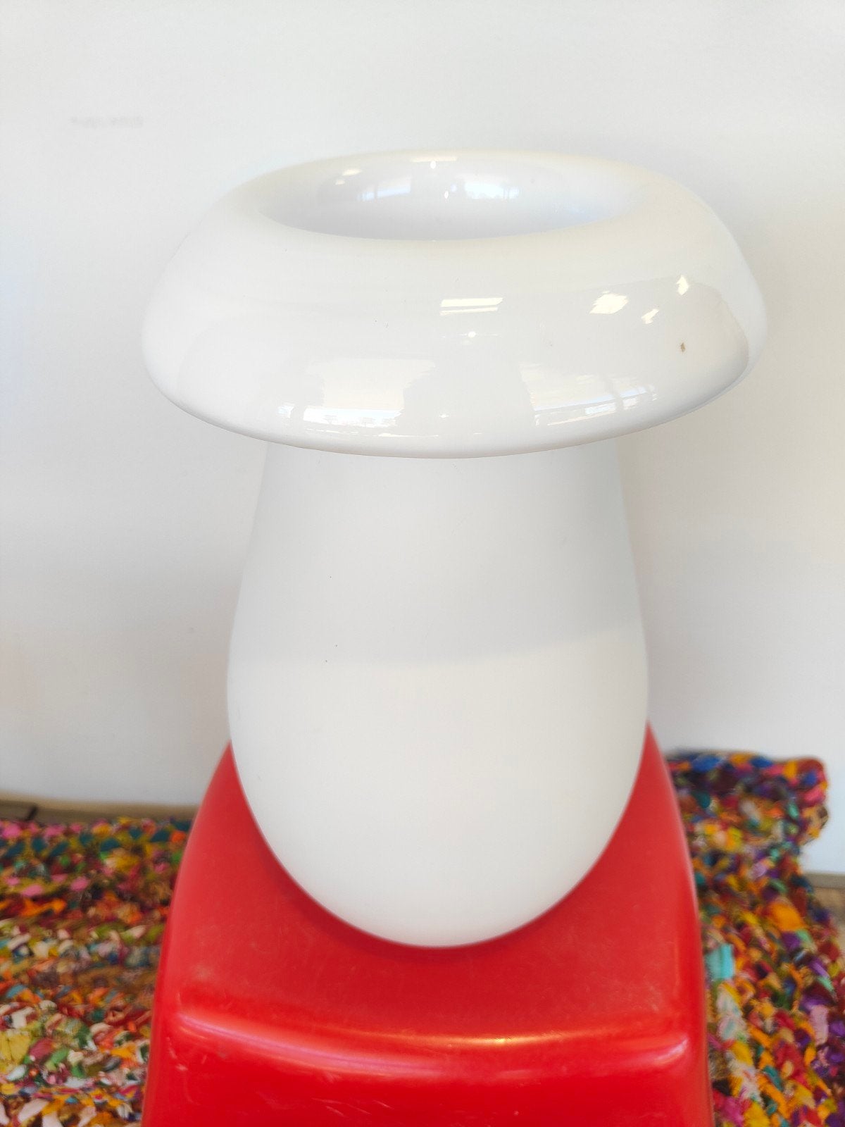 Ikea Stockholm paddestoel vaas wit glas 1999, Ophalen of Verzenden