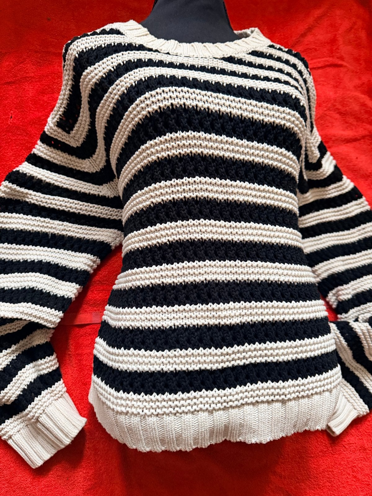 H&M gestreepte trui zwart/wit.  Z.g.a.n. Maat XL.Oversized., Ophalen of Verzenden, Zo goed als nieuw, Maat 46/48 (XL) of groter