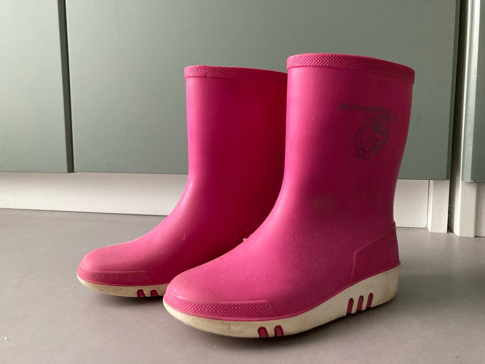Roze Dunlop regenlaarzen maat 26, Ophalen of Verzenden, Gebruikt, Meisje