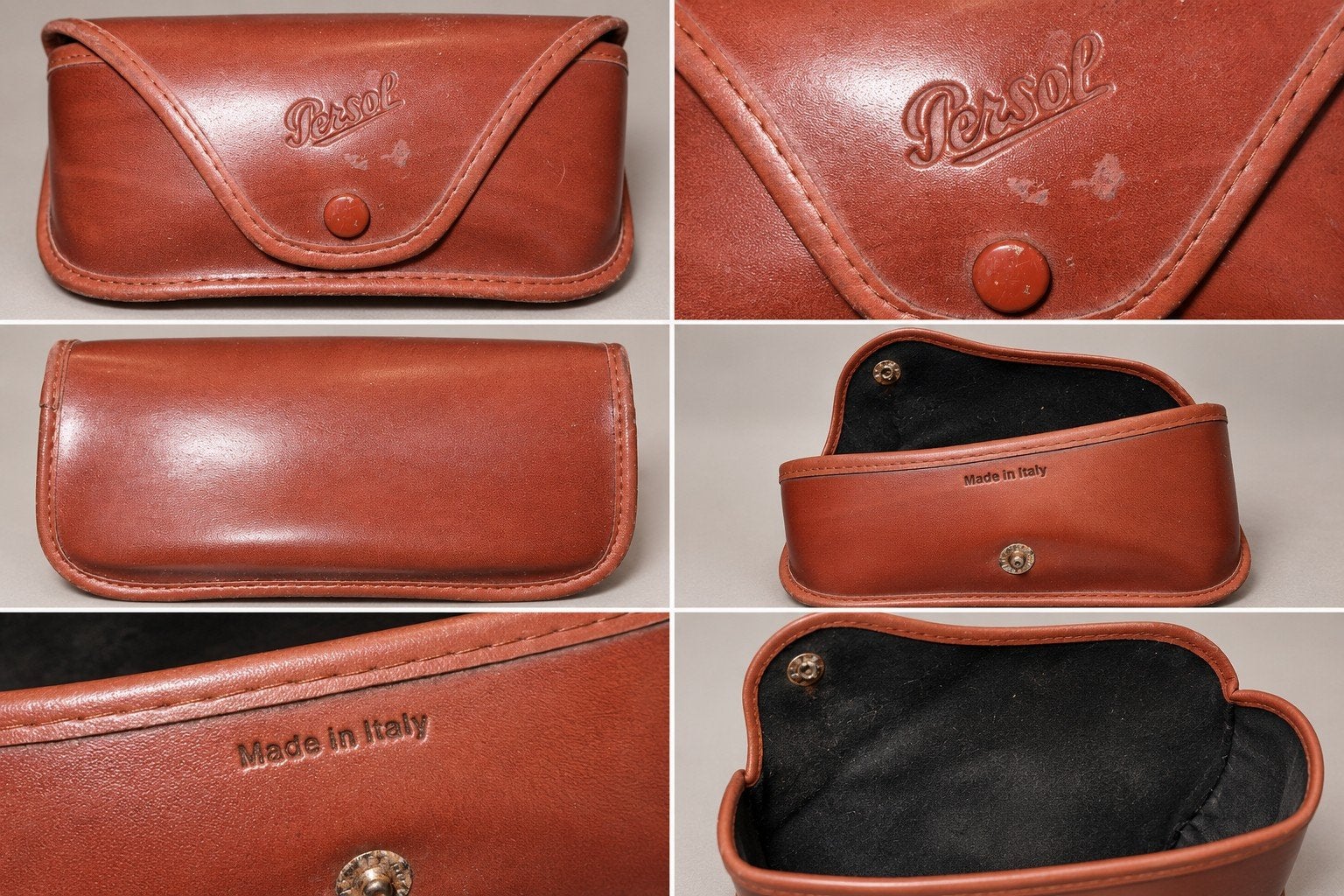 Vintage Persol brillenkoker Made in Italy – bruin, Ophalen of Verzenden, Gebruikt, Bruin, Overige merken