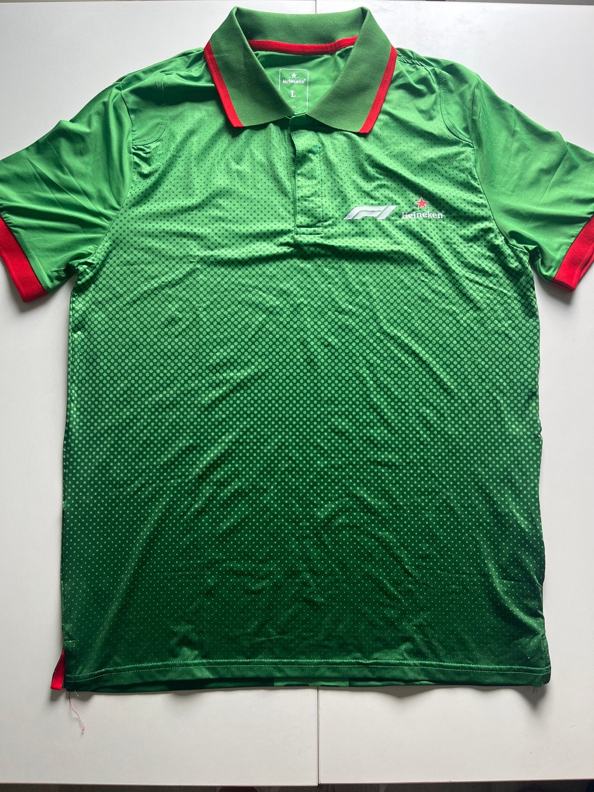 F1 Heineken Shirt - Groen met Rood - Maat L, Ophalen of Verzenden, Nieuw, Maat 52/54 (L), Groen