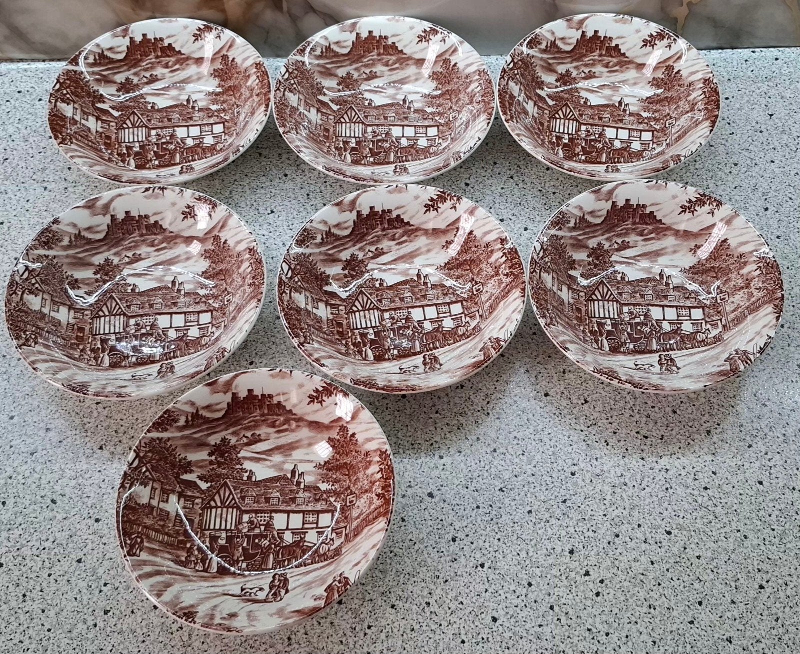 7x Broadhurst Staffordshire Ironstone schaaltjes, Ophalen of Verzenden