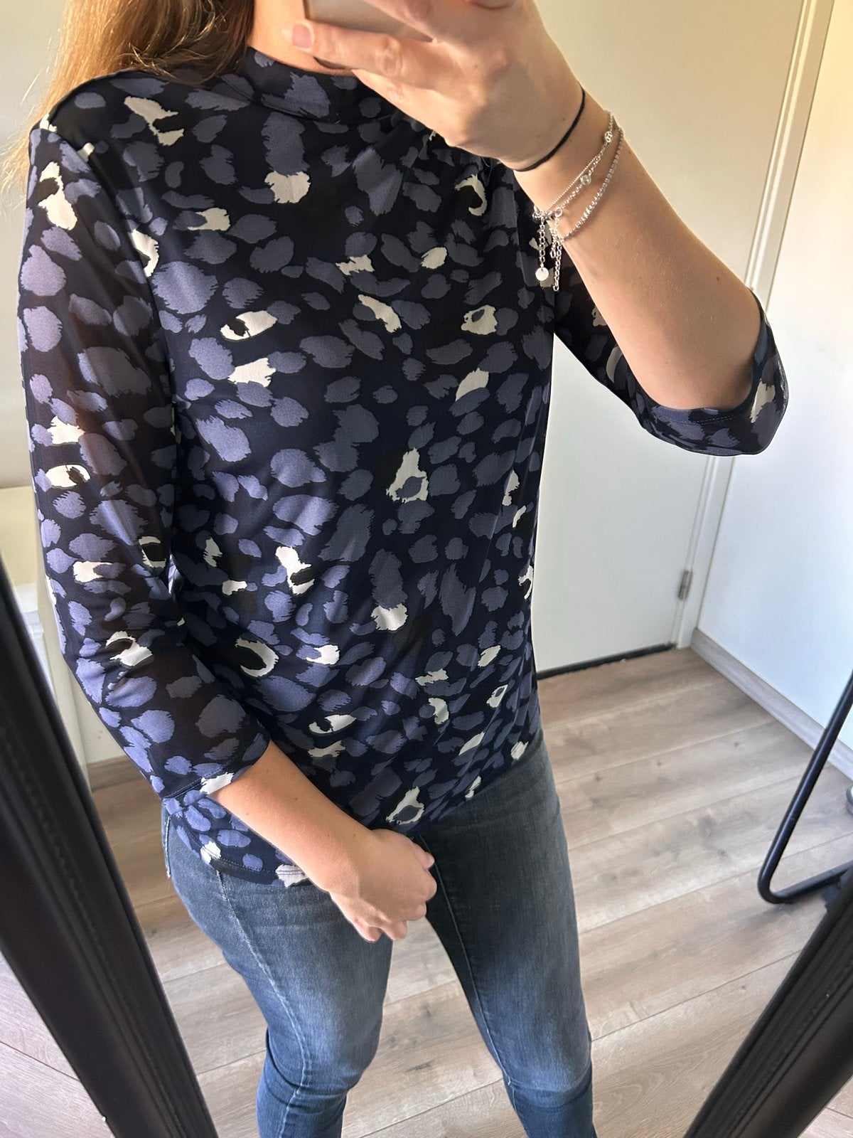 Object blouse met dierenprint - Maat M, Kleding | Dames, Maat 38/40 (M), Blauw, Ophalen of Verzenden, Zo goed als nieuw