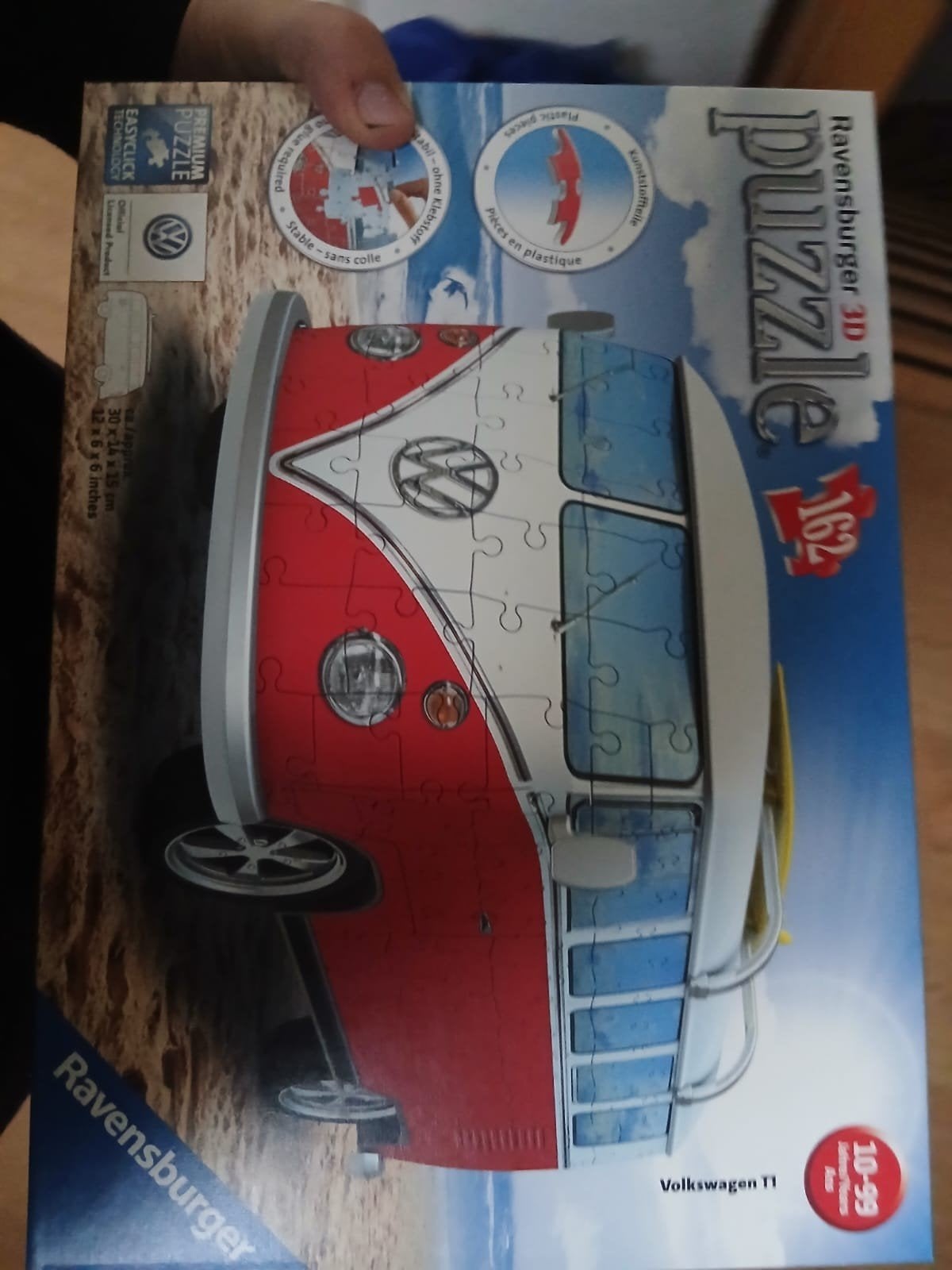 Ravensburger 3D Puzzle Volkswagen T1 Bus - 162 stukjes, Ophalen of Verzenden, Meer dan 50 stukjes, Zo goed als nieuw, 6 jaar of ouder