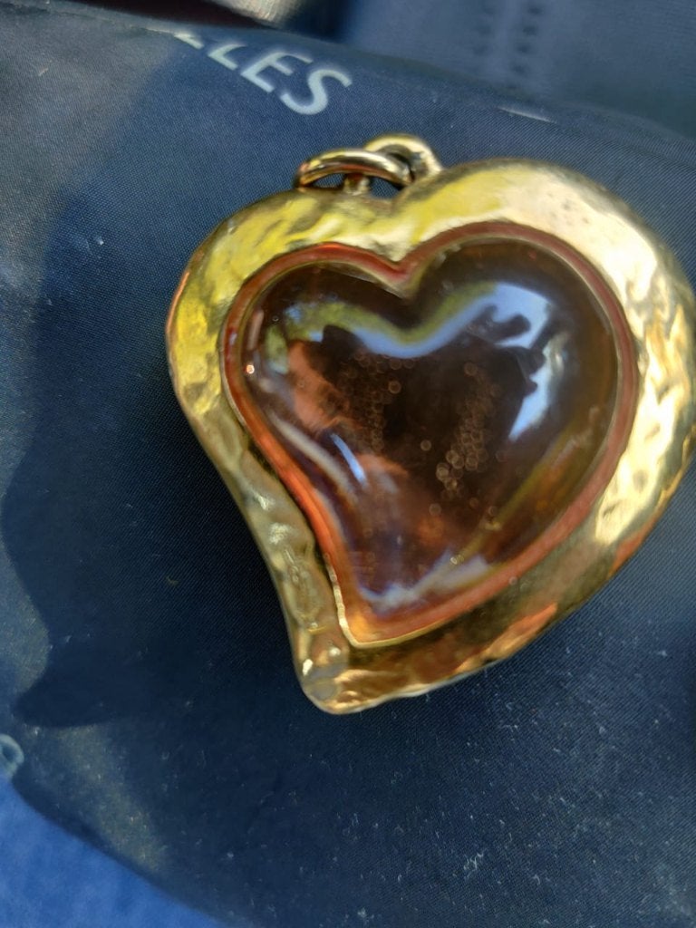 Yves Saint Laurent YSL vintage hart hanger jaren 80, Sieraden, Tassen en Uiterlijk, Kettinghangers, Ophalen, Overige materialen