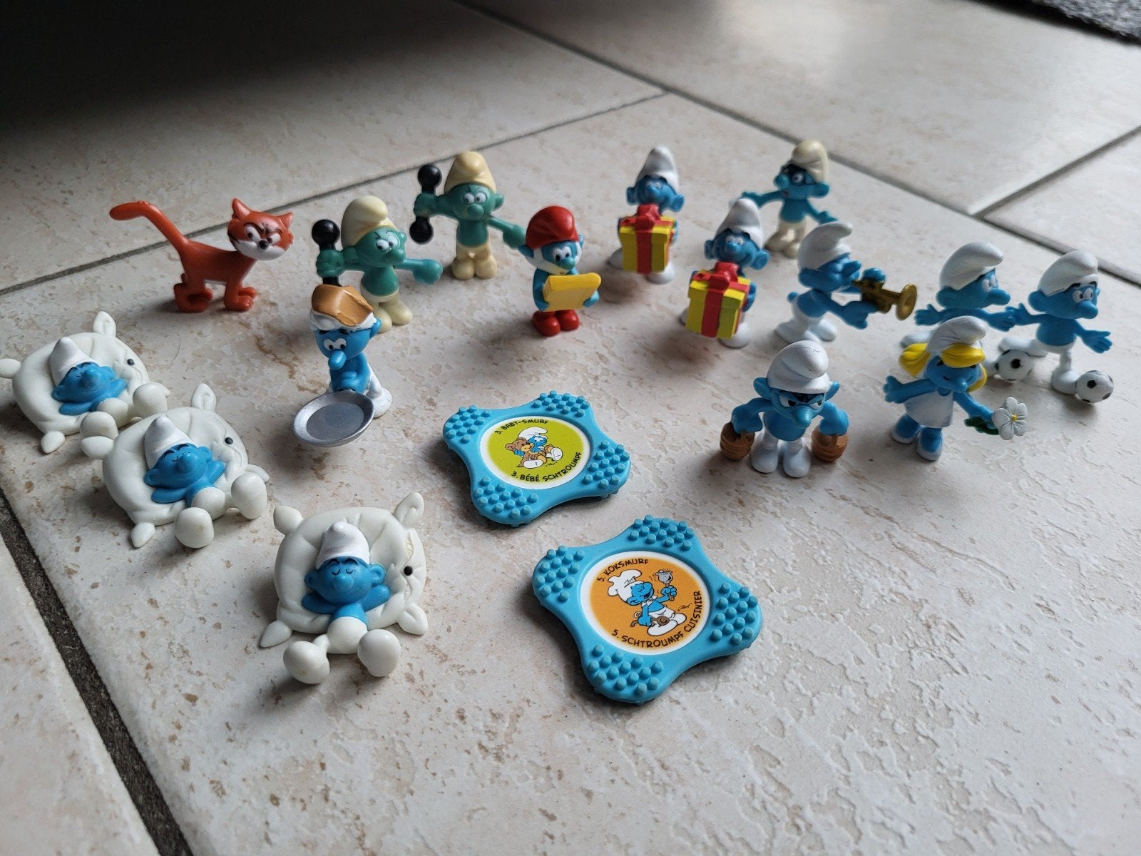 Smurfen beeldjes collectie - diverse smurfen en Azrael, Verzamelen, Smurfen, Ophalen of Verzenden, Gebruikt, Verschillende Smurfen