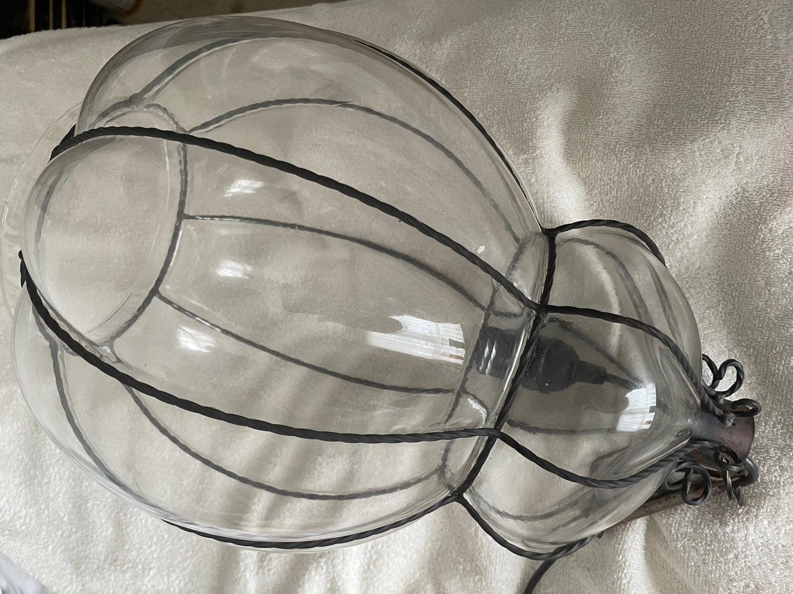 Venetiaanse lamp hanglamp hoogte 46 cm., Ophalen, Zo goed als nieuw, Glas
