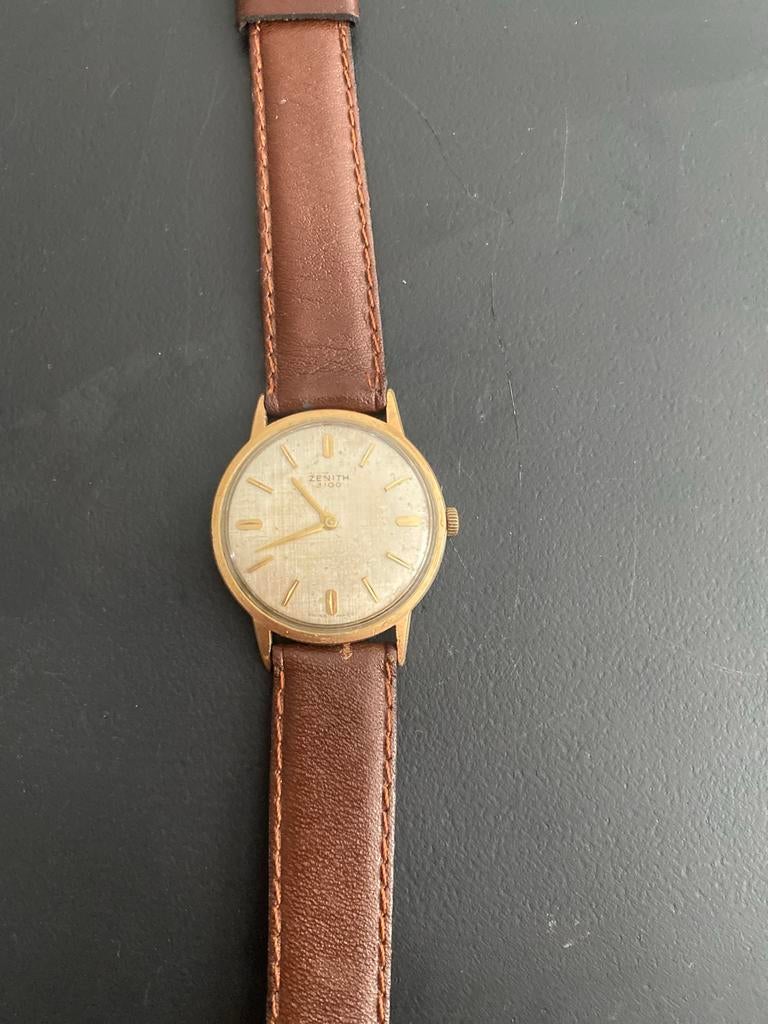 Vintage Zenith 3100 Horloge jaren ‘60, Overige merken, Met bandje, Polshorloge, Goud