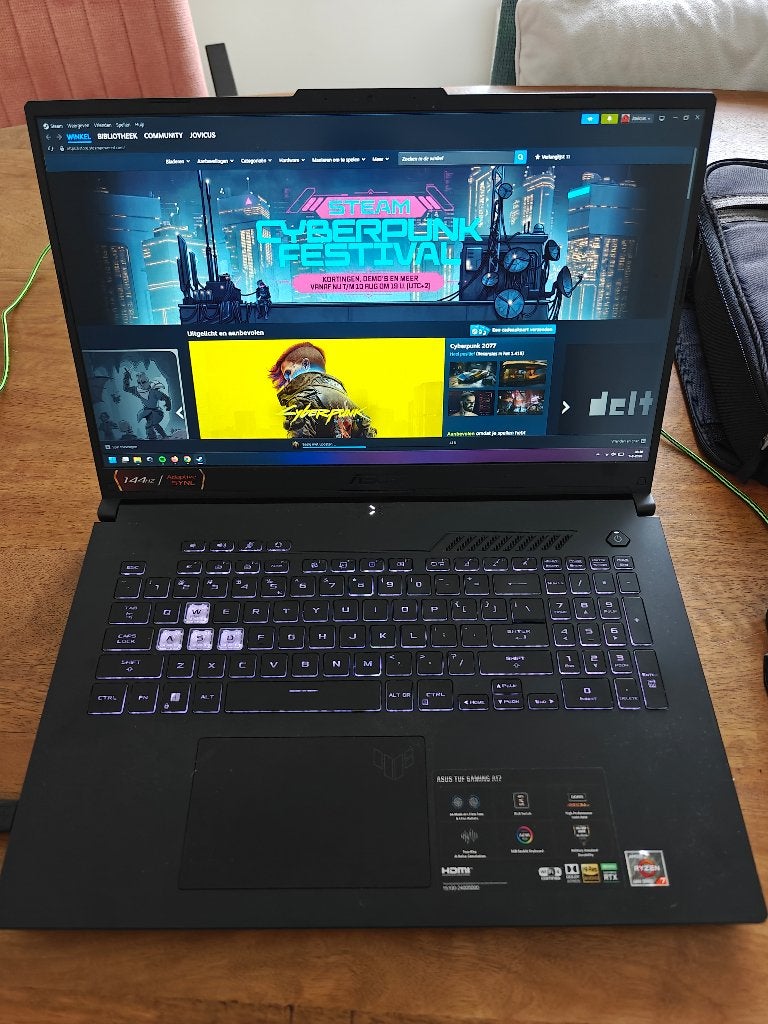 ASUS TUF Gaming A17 (FA707RC-HX040W) - 17 inch Gaming Laptop, Computers en Software, Met videokaart, Qwerty, Zo goed als nieuw
