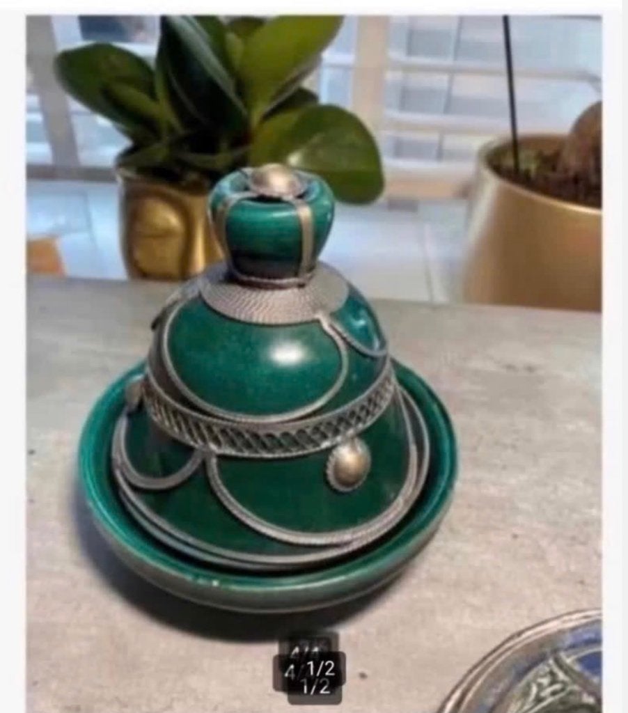 Klein Brocante stenen Marokko Tunesië Tajine potje, Ophalen of Verzenden