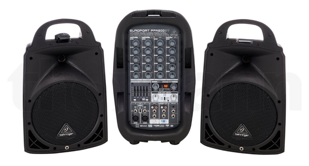 Behringer PPA500BT PA speakerset + 2 standaards Innox IVA03, Audio, Tv en Foto, Luidsprekers, Ophalen, Zo goed als nieuw, Overige typen