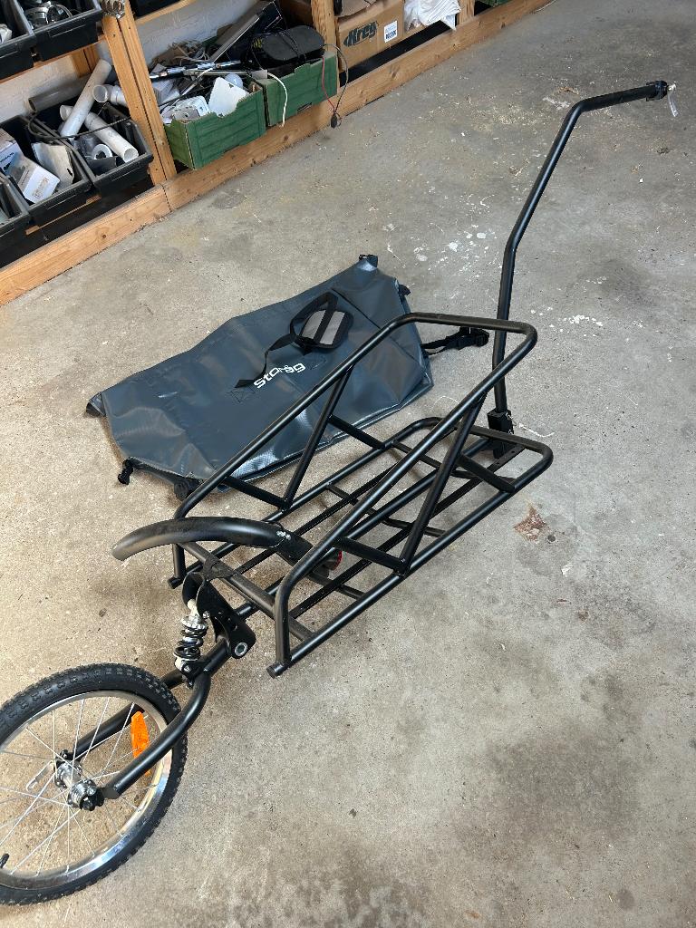 Fietsaanhanger met vering, Fietsen en Brommers, Fietsaccessoires | Aanhangers en Karren, Ophalen, Vering, Bagagekar, Nieuw