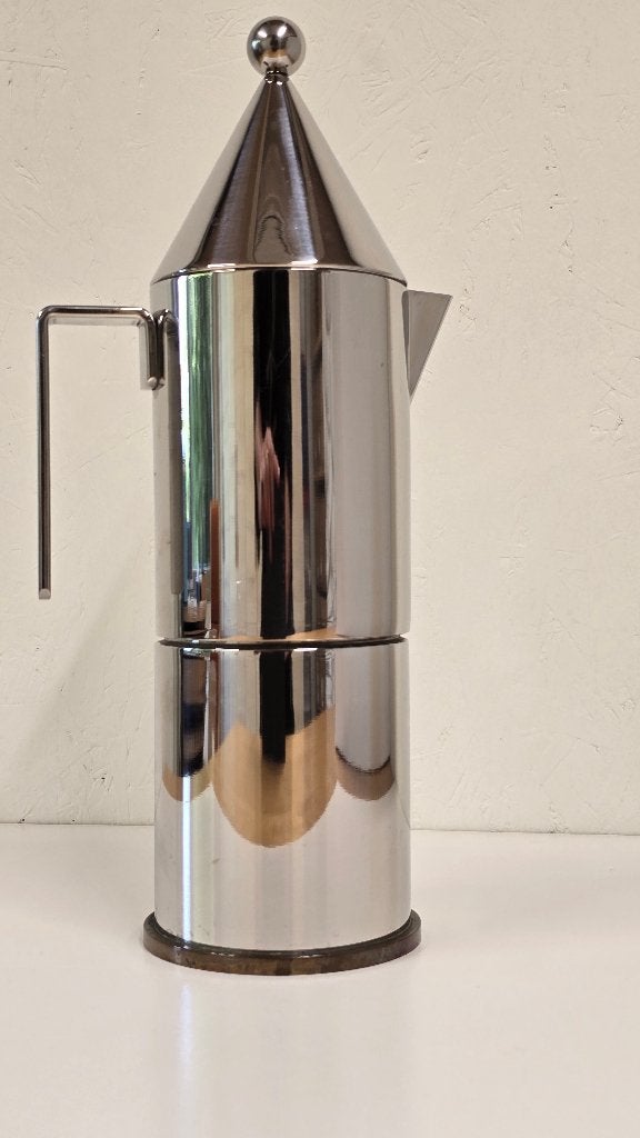 Alessi La Conica espresso perculator, Theepot/fluitketel, Zilver, Ophalen of Verzenden, Zo goed als nieuw