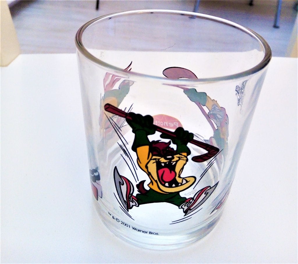 Looney Tunes penotti Taz glas - Warner Bros. 2001, Ophalen of Verzenden, Zo goed als nieuw, Frisdrankglas