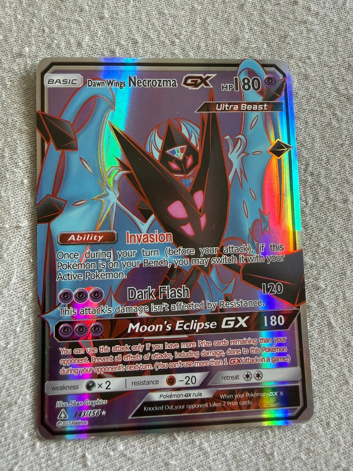 Pokemonkaart Dawn Wings Necrozma GX, Ophalen of Verzenden, Zo goed als nieuw
