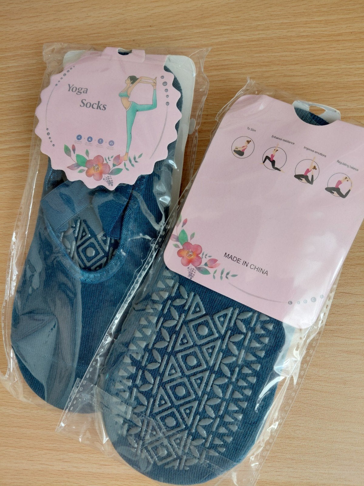 Yoga sokken 2 Paar - Blauw - Maat 36/38, Ophalen of Verzenden, Nieuw