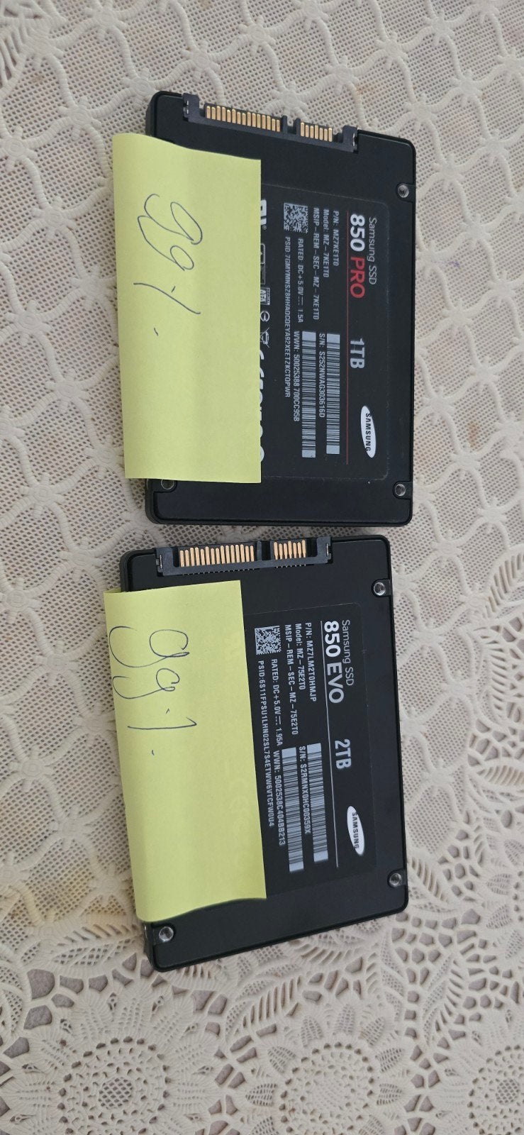 Samsung 850 EVO 2TB & 850 PRO 1TB - 99% gezondheid, Computers en Software, Harde schijven, Intern, Gebruikt, Ophalen of Verzenden