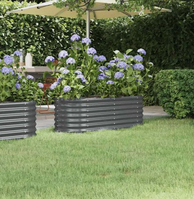 2 Staal plantenbaken Steel planter boxes 114 X 40 X 36 Cm, Ophalen, 100 cm of meer, Nieuw, Balkon