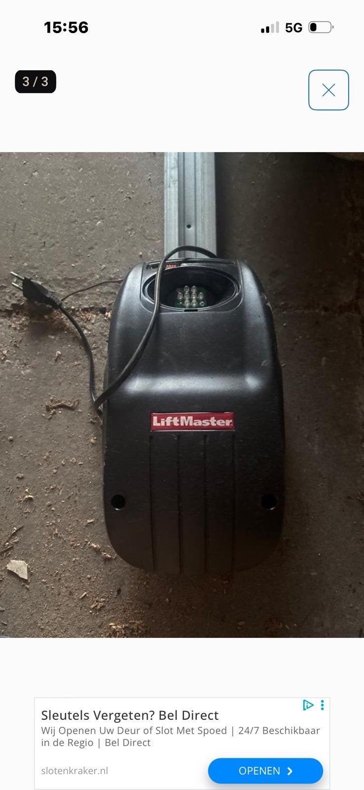 Elektrische garagedeur  opener, Doe-het-zelf en Verbouw, Deuren en Horren, Ophalen, Gebruikt, Garagedeur, Metaal