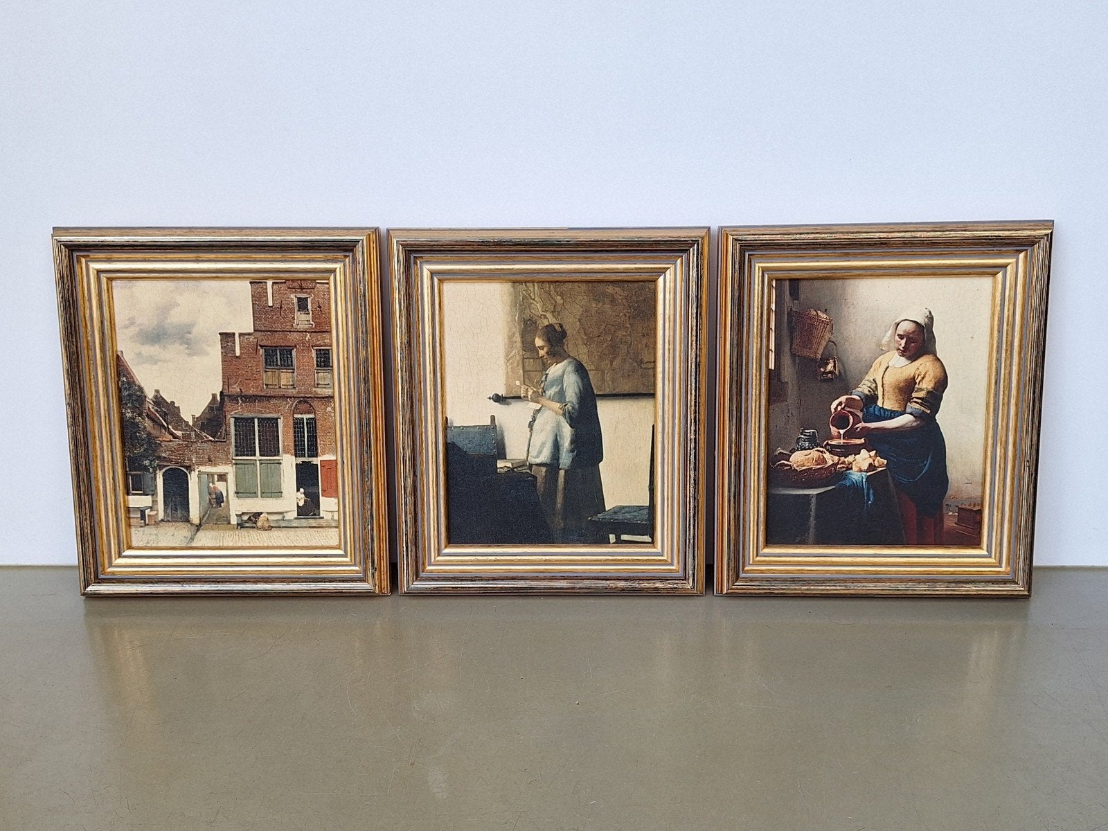 3st oleografie van Vermeer uitgegeven door Rijksmuseum, Schilderijlijst, Textiel, Ophalen of Verzenden, Zo goed als nieuw